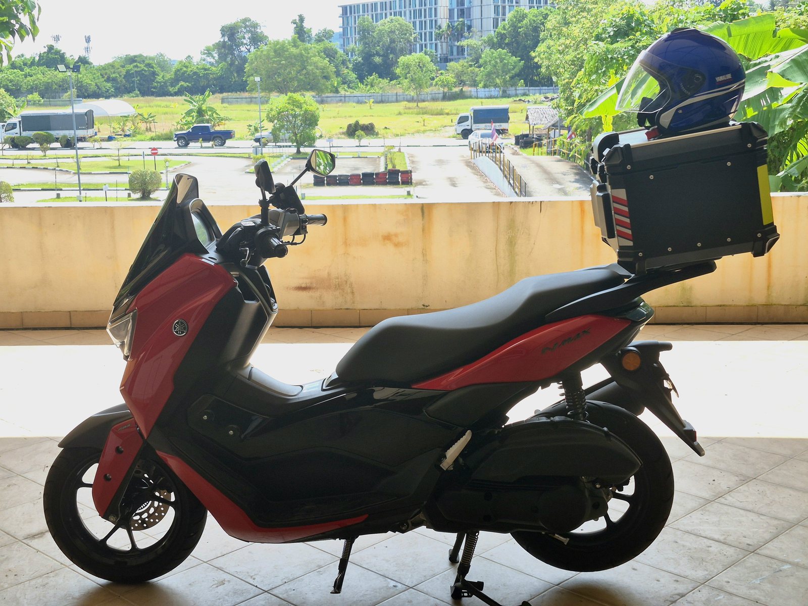 Nmax with storage box and helmet